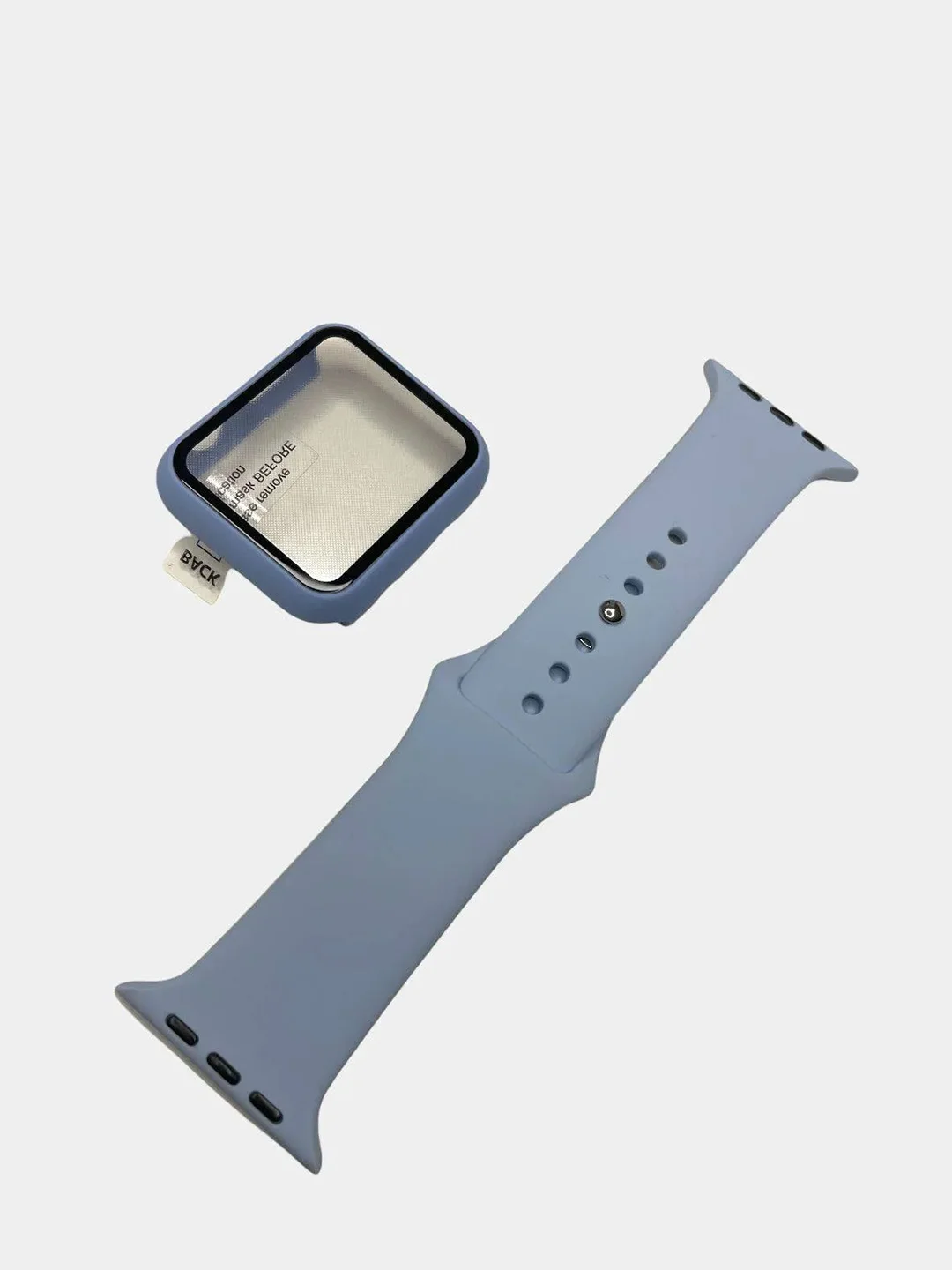 Голубой бампер с защитным стеклом и ремешком для Apple Watch 42 мм