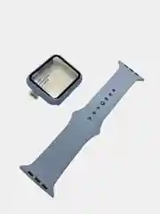 Голубой бампер с защитным стеклом и ремешком для Apple Watch 42 мм
