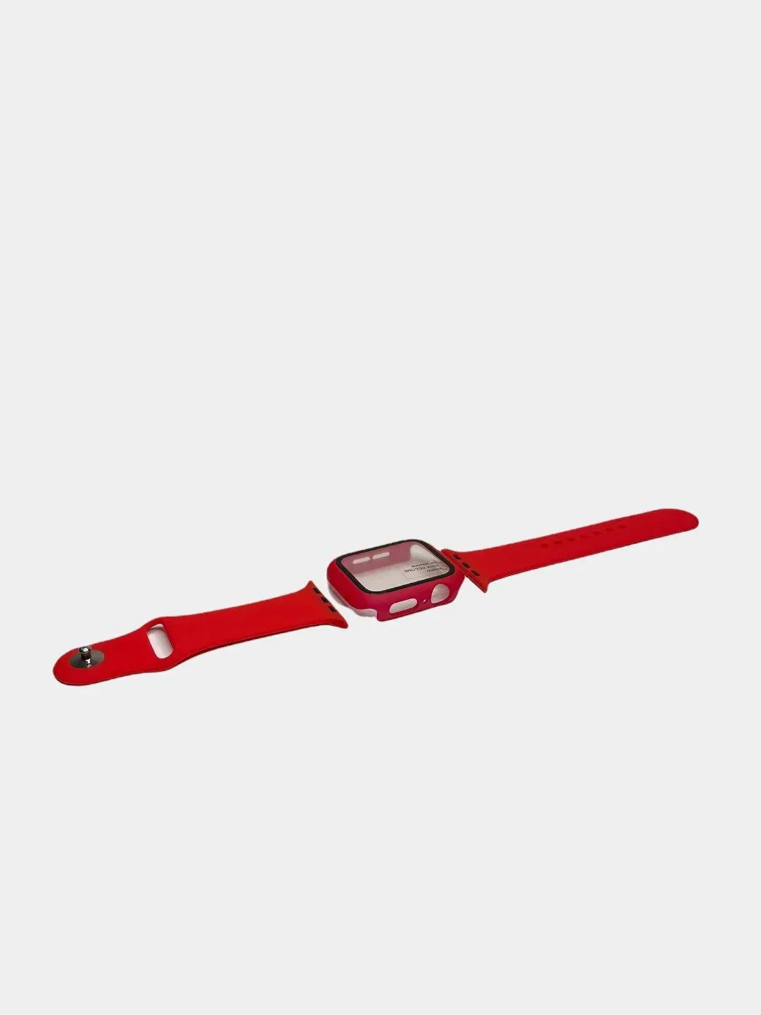 Красный бампер с защитным стеклом и ремешком для Apple Watch 42 мм