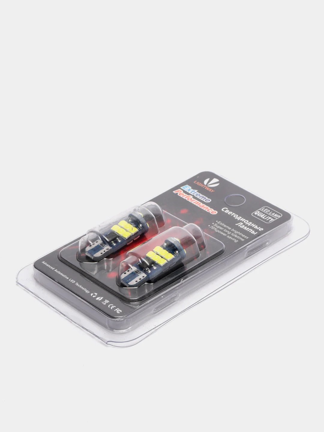 Светодиодные лампы W5W (2шт) габарит, салон, подсветка номера. 15SMD 3030 NEW CHIP
