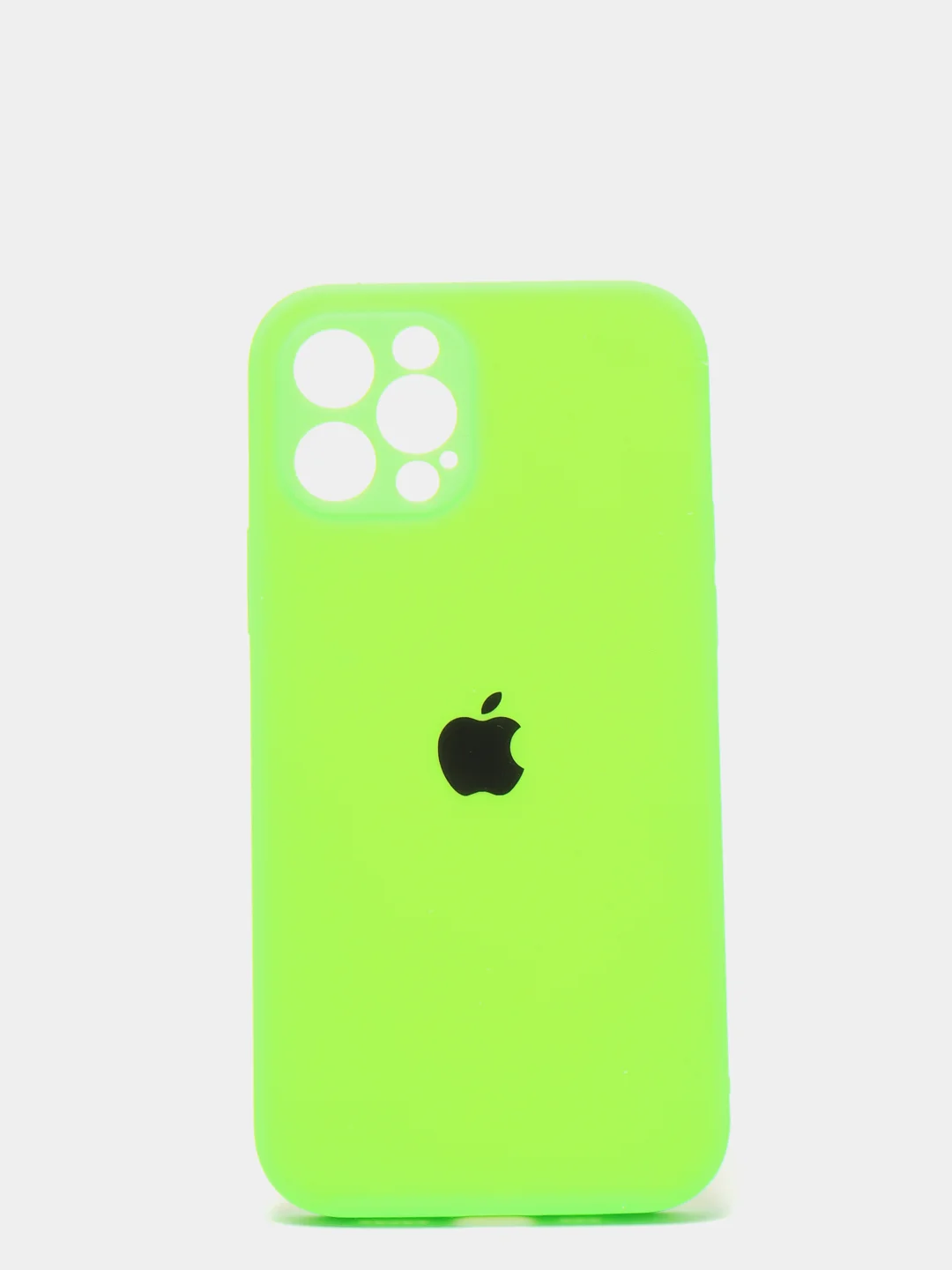Салатовый силиконовый чехол iPhone 12 Pro, Silicone Case, с закрытым низом и защитой камеры