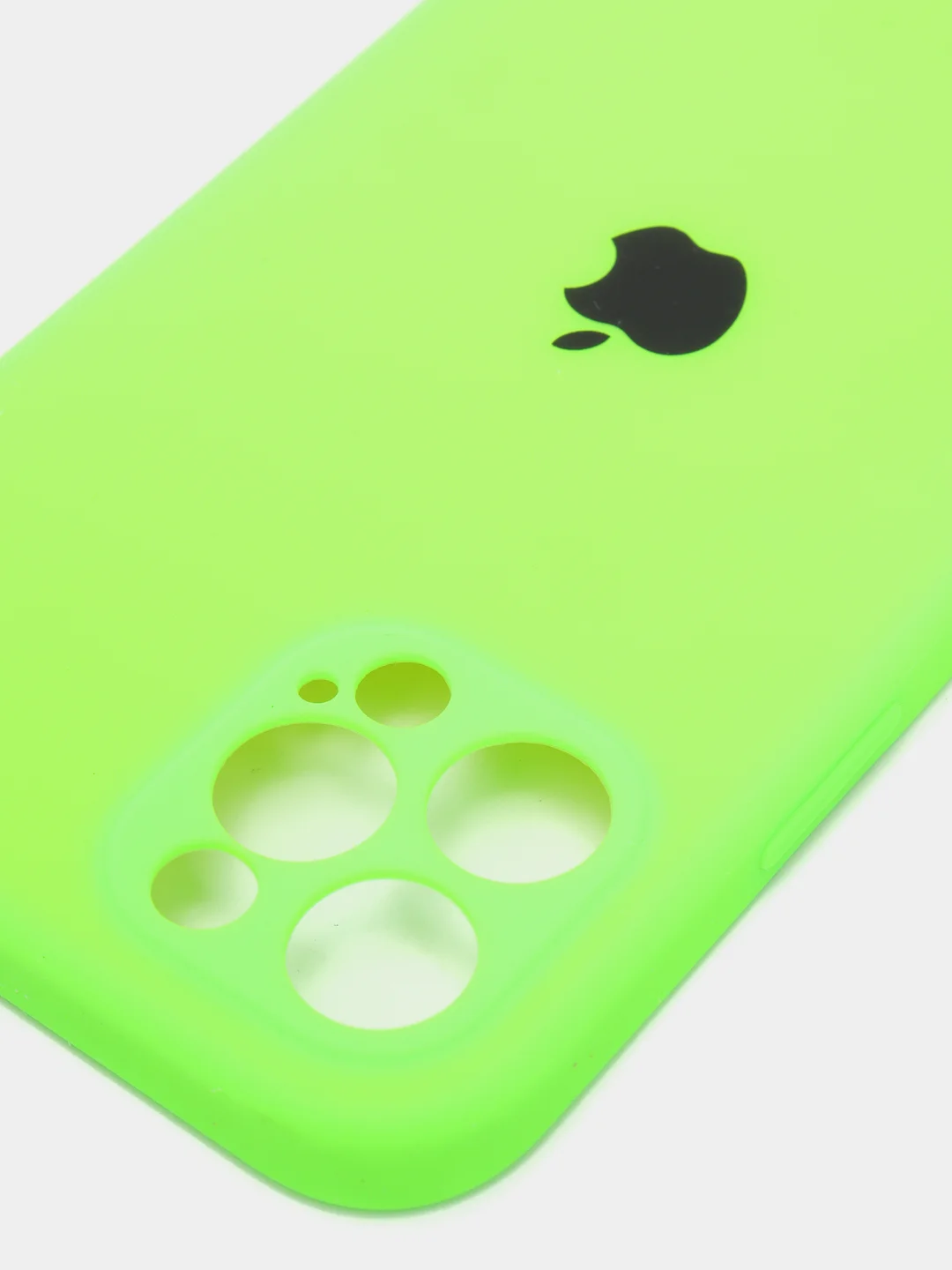 Салатовый силиконовый чехол iPhone 12 Pro, Silicone Case, с закрытым низом и защитой камеры