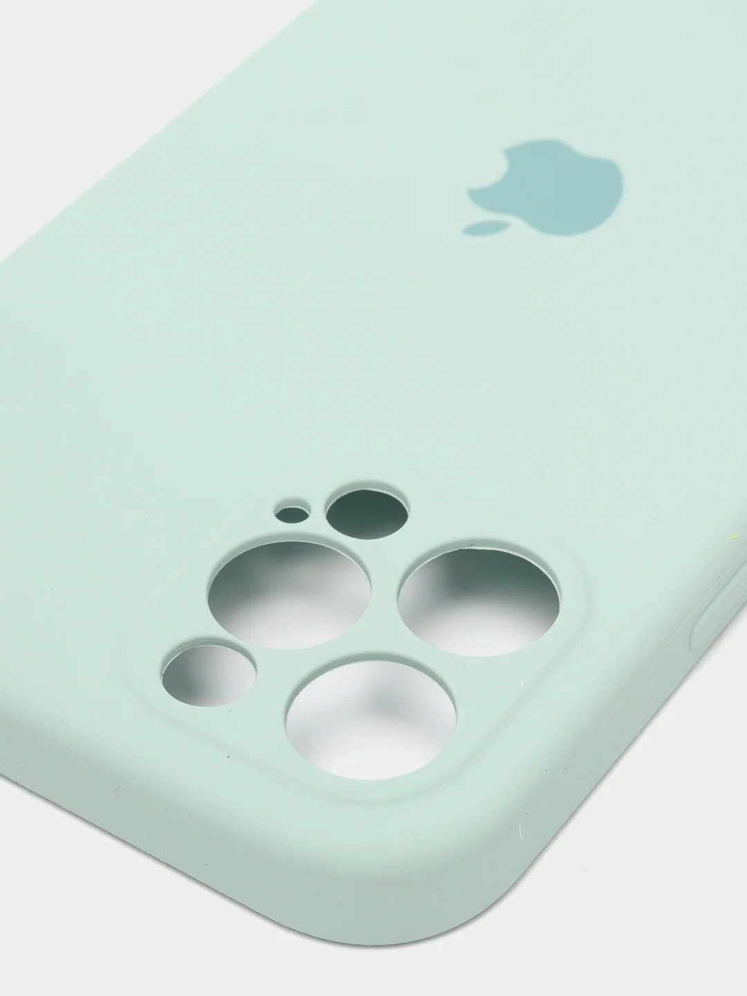 Бирюзовый силиконовый чехол iPhone 12 Pro, Silicone Case, с закрытым низом и защитой камеры