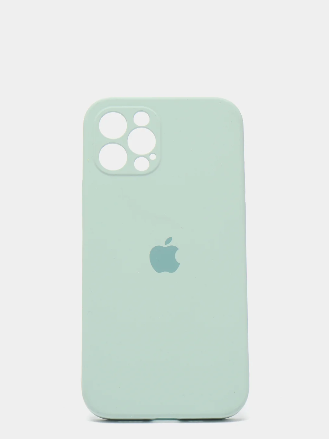 Бирюзовый силиконовый чехол iPhone 12 Pro, Silicone Case, с закрытым низом и защитой камеры