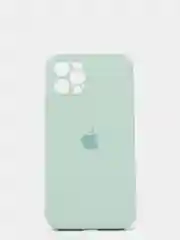 Бирюзовый силиконовый чехол iPhone 12 Pro, Silicone Case, с закрытым низом и защитой камеры