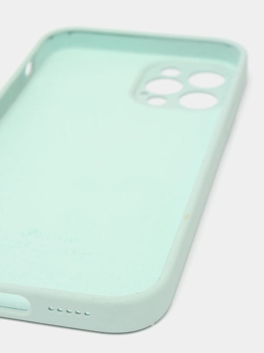 Бирюзовый силиконовый чехол iPhone 12 Pro, Silicone Case, с закрытым низом и защитой камеры