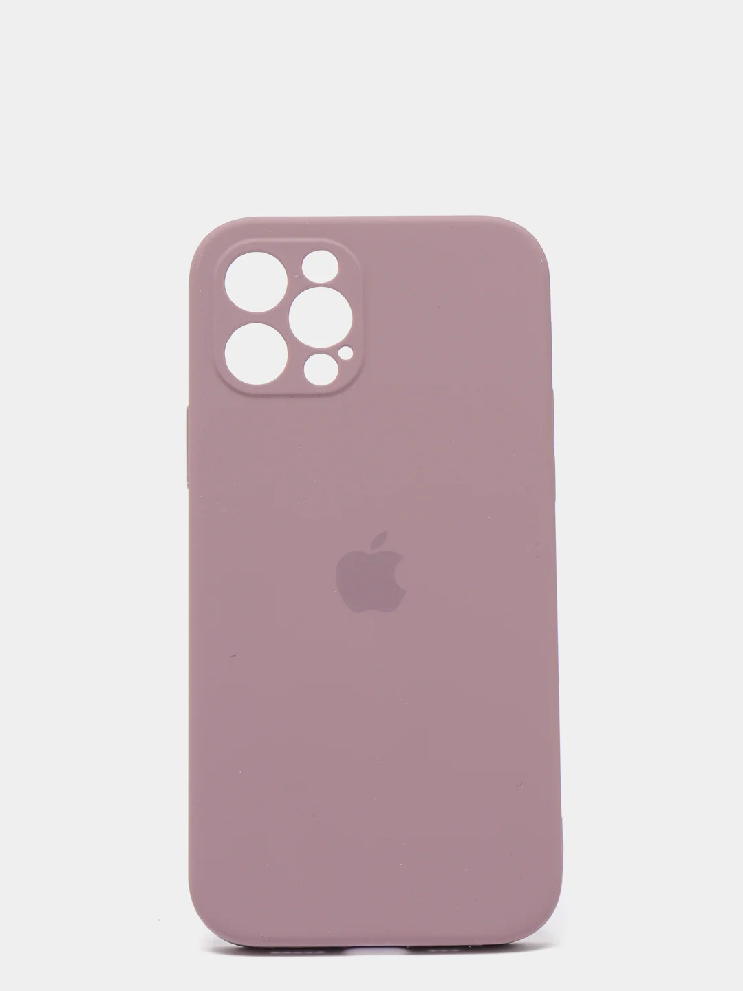 Сиреневый силиконовый чехол iPhone 12 Pro, Silicone Case, с закрытым низом и защитой камеры