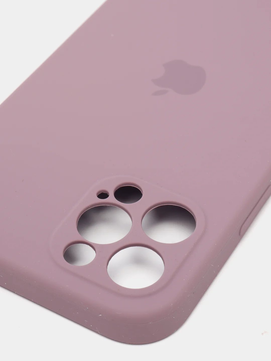 Сиреневый силиконовый чехол iPhone 12 Pro, Silicone Case, с закрытым низом и защитой камеры