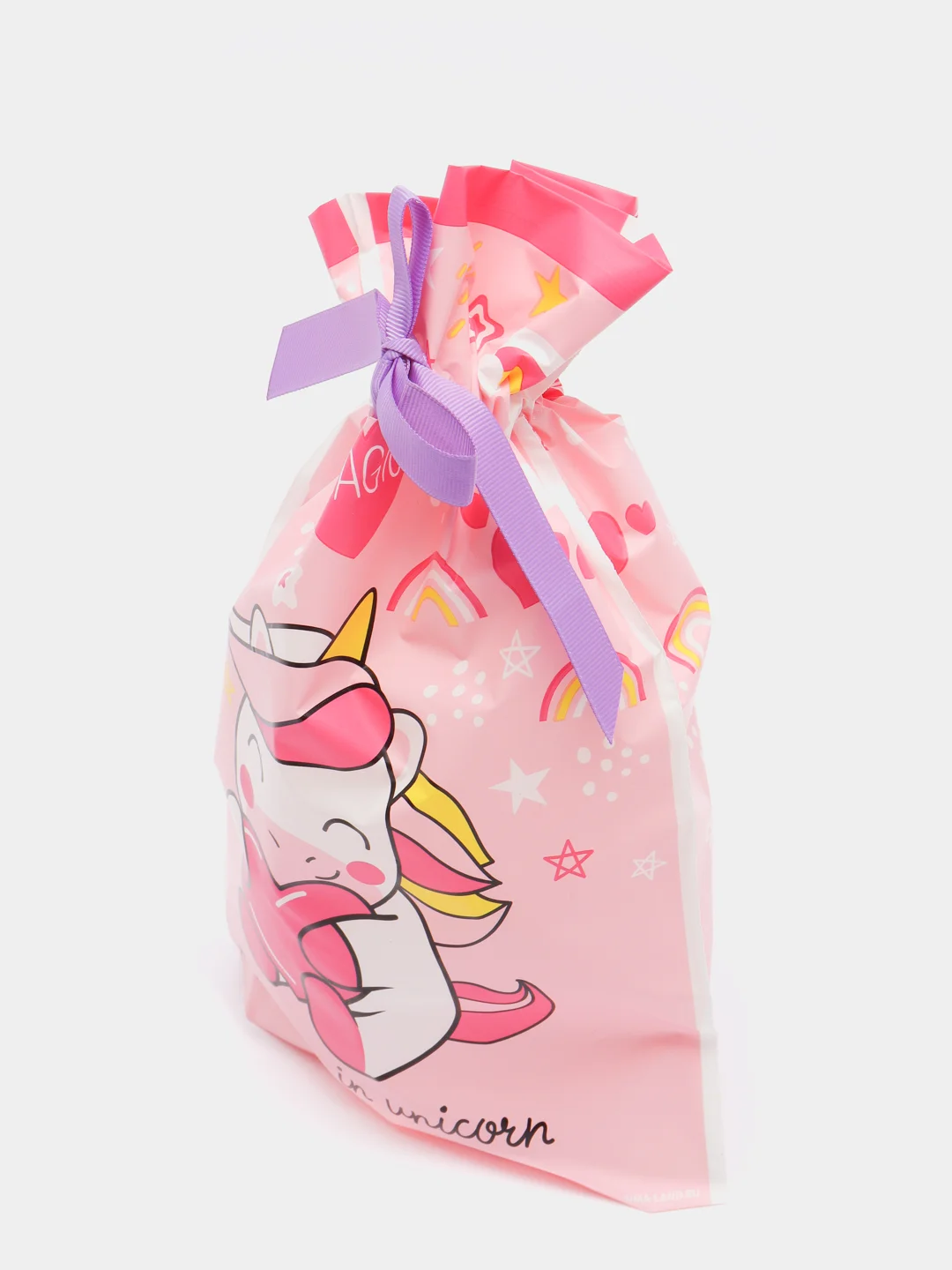 Пакет подарочный с лентой "Belive in unicorn", 20 х 30 см, 40 мкм
