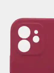 Тёмно-бордовый силиконовый чехол iPhone 12, Silicone Case, с закрытым низом и защитой камеры