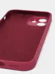 Тёмно-бордовый силиконовый чехол iPhone 12, Silicone Case, с закрытым низом и защитой камеры