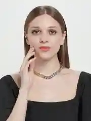 Не темнеет/ Биколорный чокер на шею/ Биколорная женская цепь на шею