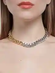 Не темнеет/ Биколорный чокер на шею/ Биколорная женская цепь на шею