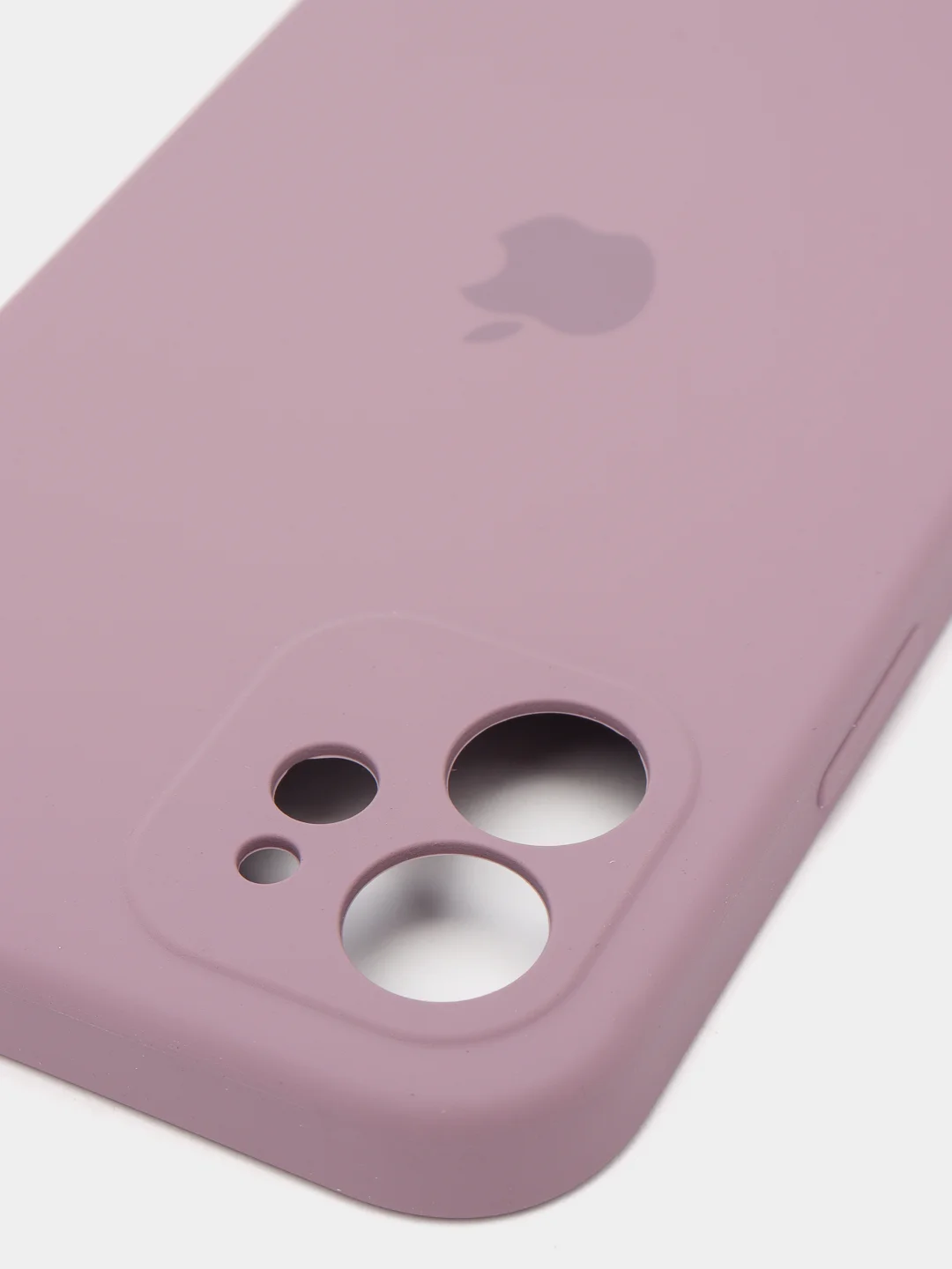 Сиреневый силиконовый чехол iPhone 12, Silicone Case, с закрытым низом и защитой камеры