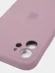 Сиреневый силиконовый чехол iPhone 12, Silicone Case, с закрытым низом и защитой камеры