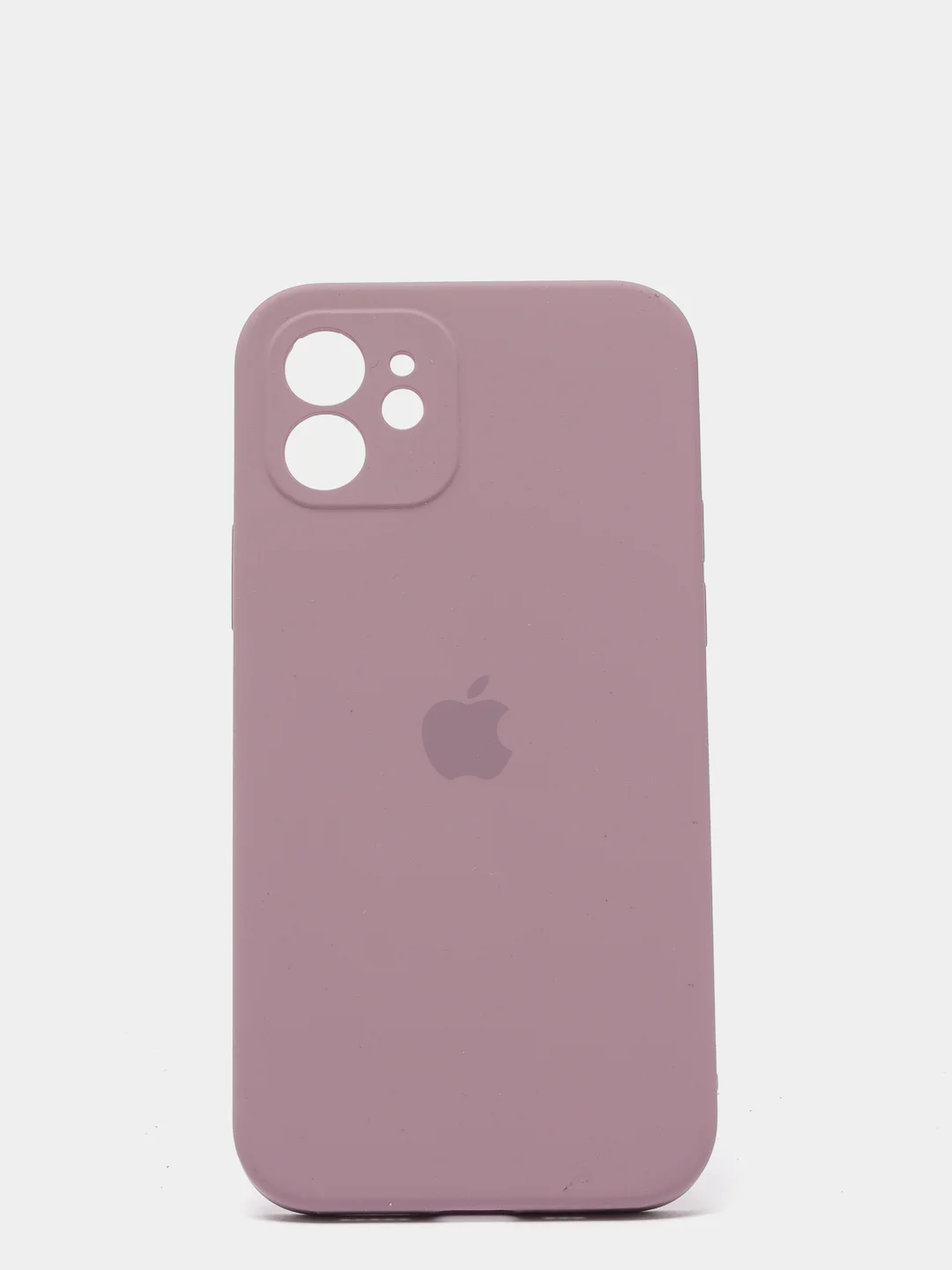 Сиреневый силиконовый чехол iPhone 12, Silicone Case, с закрытым низом и защитой камеры