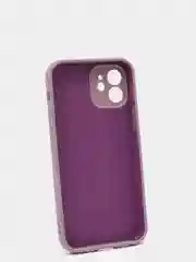 Сиреневый силиконовый чехол iPhone 12, Silicone Case, с закрытым низом и защитой камеры