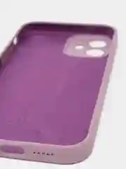 Сиреневый силиконовый чехол iPhone 12, Silicone Case, с закрытым низом и защитой камеры