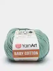 Зелёный хаки пряжа YarnArt Baby cotton, 50 г, 165 м, акрил и хлопок