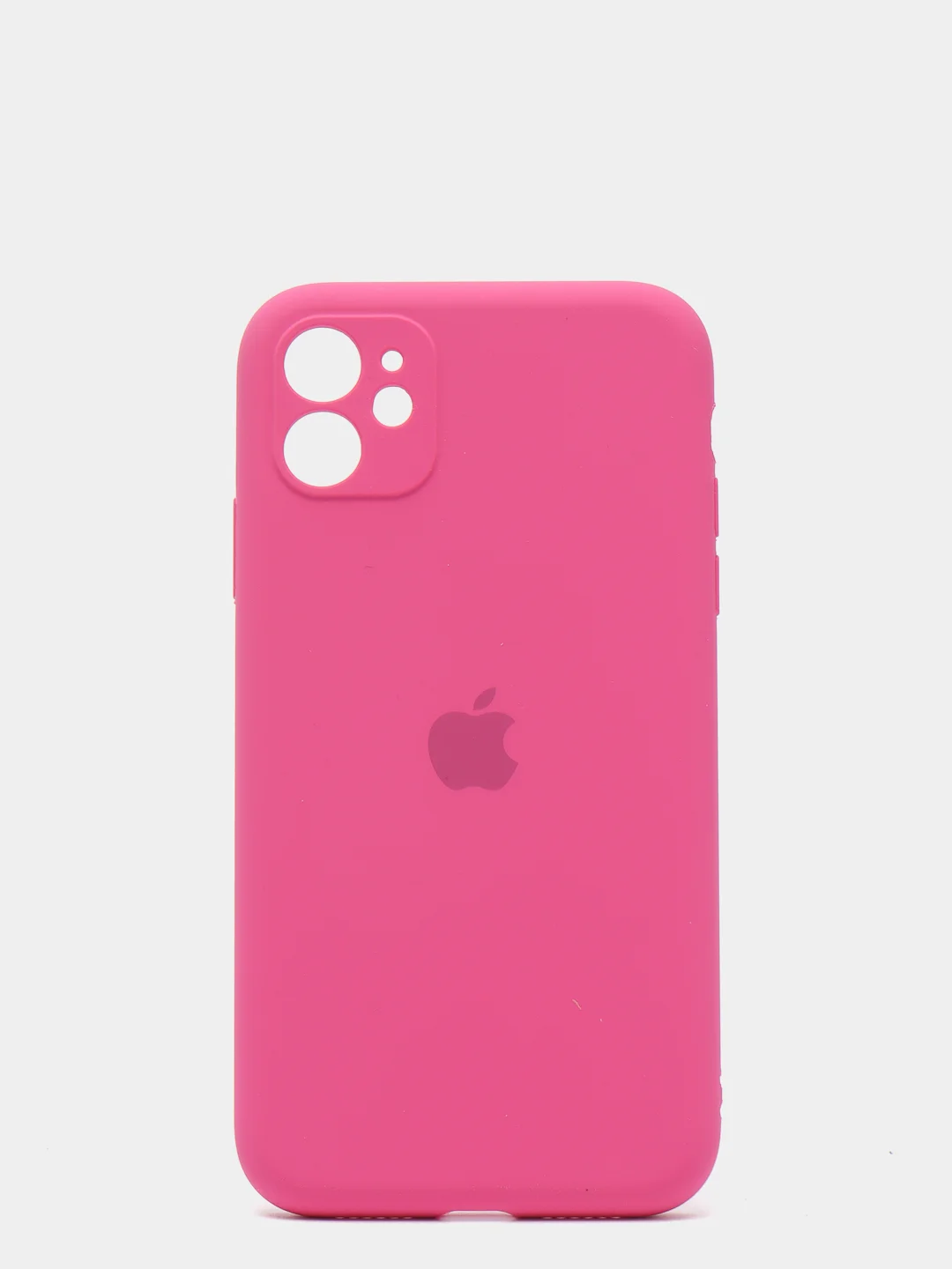 Вишнёвый силиконовый чехол iPhone 11, Silicone Case, с закрытым низом и защитой камеры