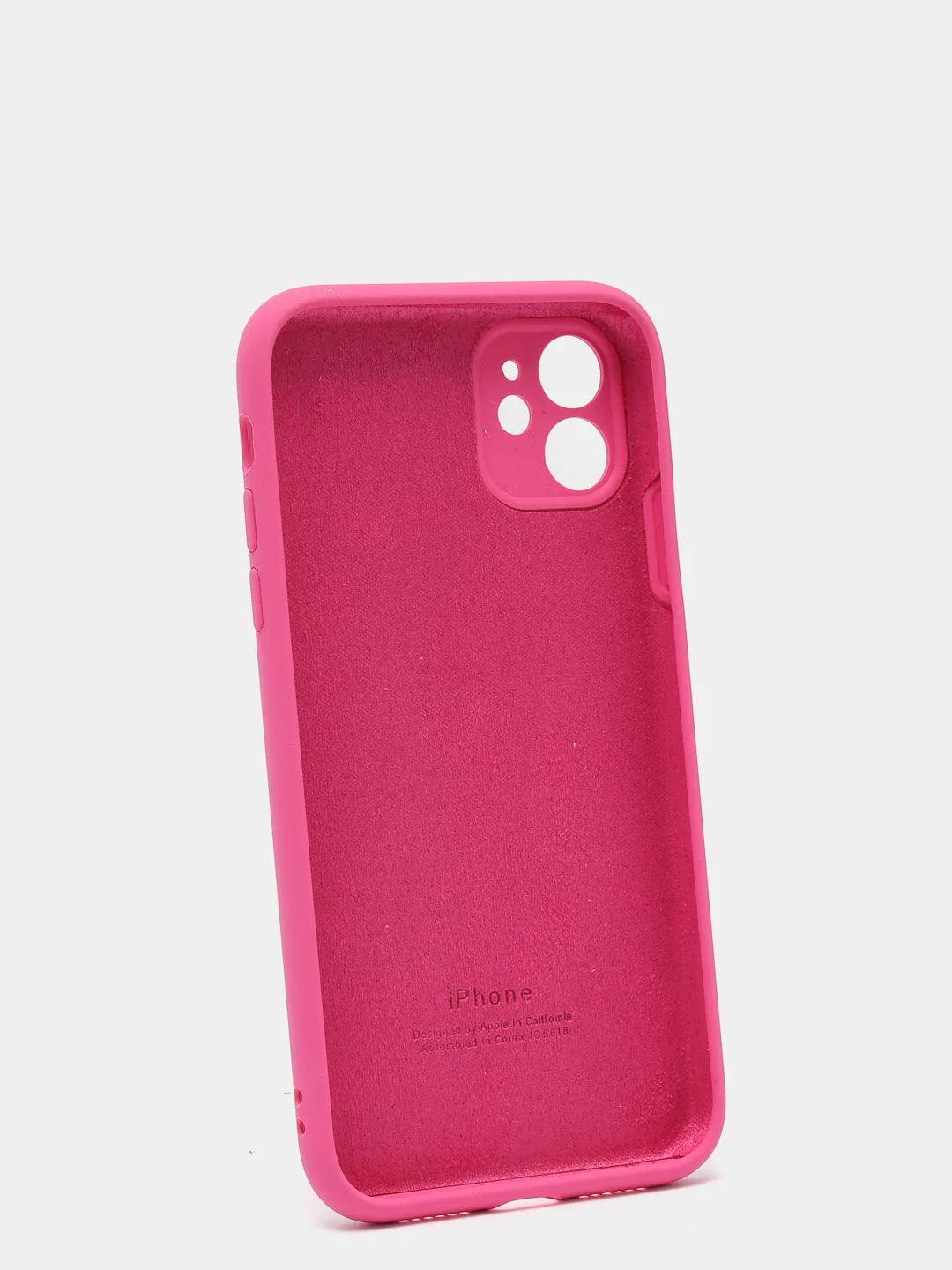 Вишнёвый силиконовый чехол iPhone 11, Silicone Case, с закрытым низом и защитой камеры