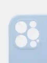 Светло-синий силиконовый чехол iPhone 12 Pro, Silicone Case, с закрытым низом и защитой камеры