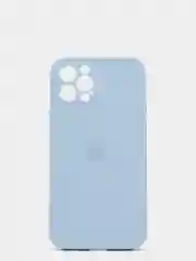 Светло-синий силиконовый чехол iPhone 12 Pro, Silicone Case, с закрытым низом и защитой камеры