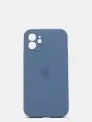 Темно-синий силиконовый чехол iPhone 12, Silicone Case, с закрытым низом и защитой камеры