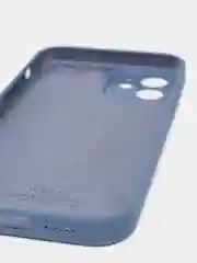 Темно-синий силиконовый чехол iPhone 12, Silicone Case, с закрытым низом и защитой камеры