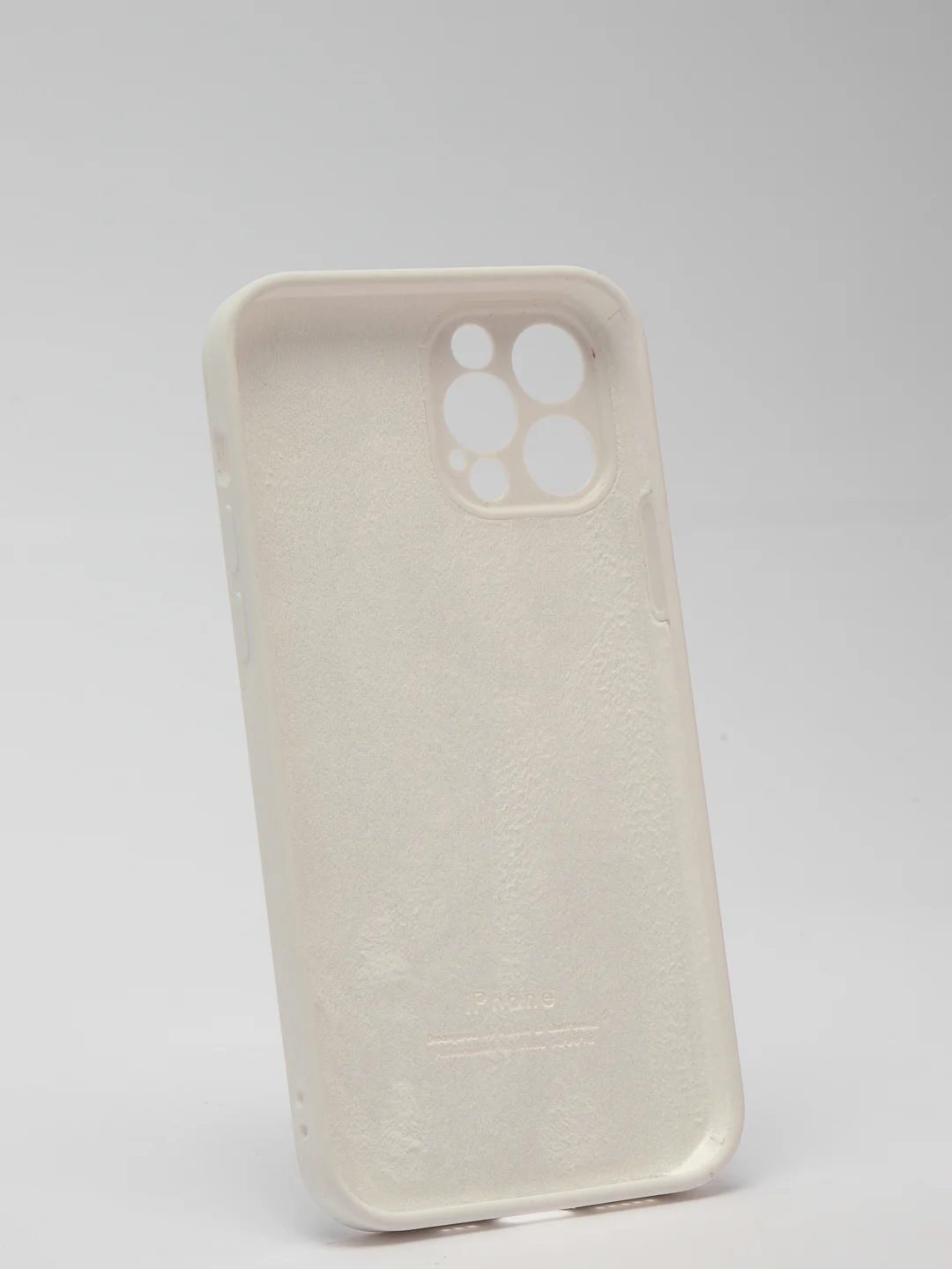 Белый силиконовый чехол iPhone 12 Pro, Silicone Case, с закрытым низом и защитой камеры