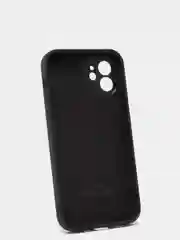 Черный силиконовый чехол iPhone 12, Silicone Case, с закрытым низом и защитой камеры