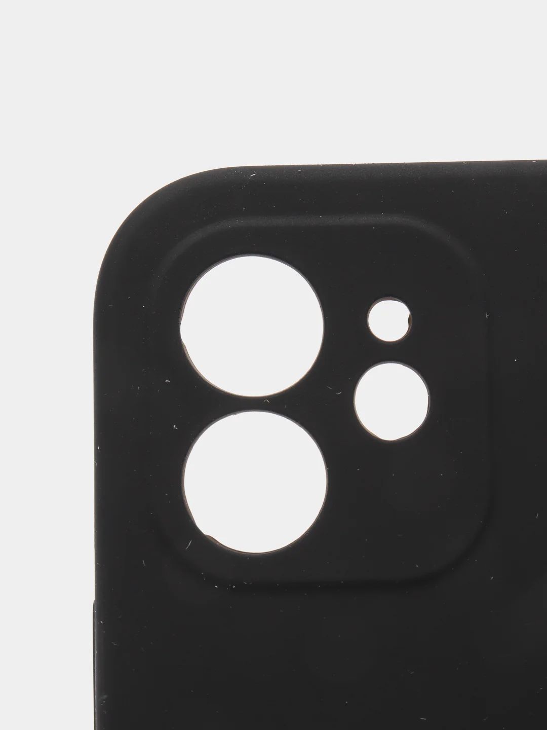 Черный силиконовый чехол iPhone 12, Silicone Case, с закрытым низом и защитой камеры