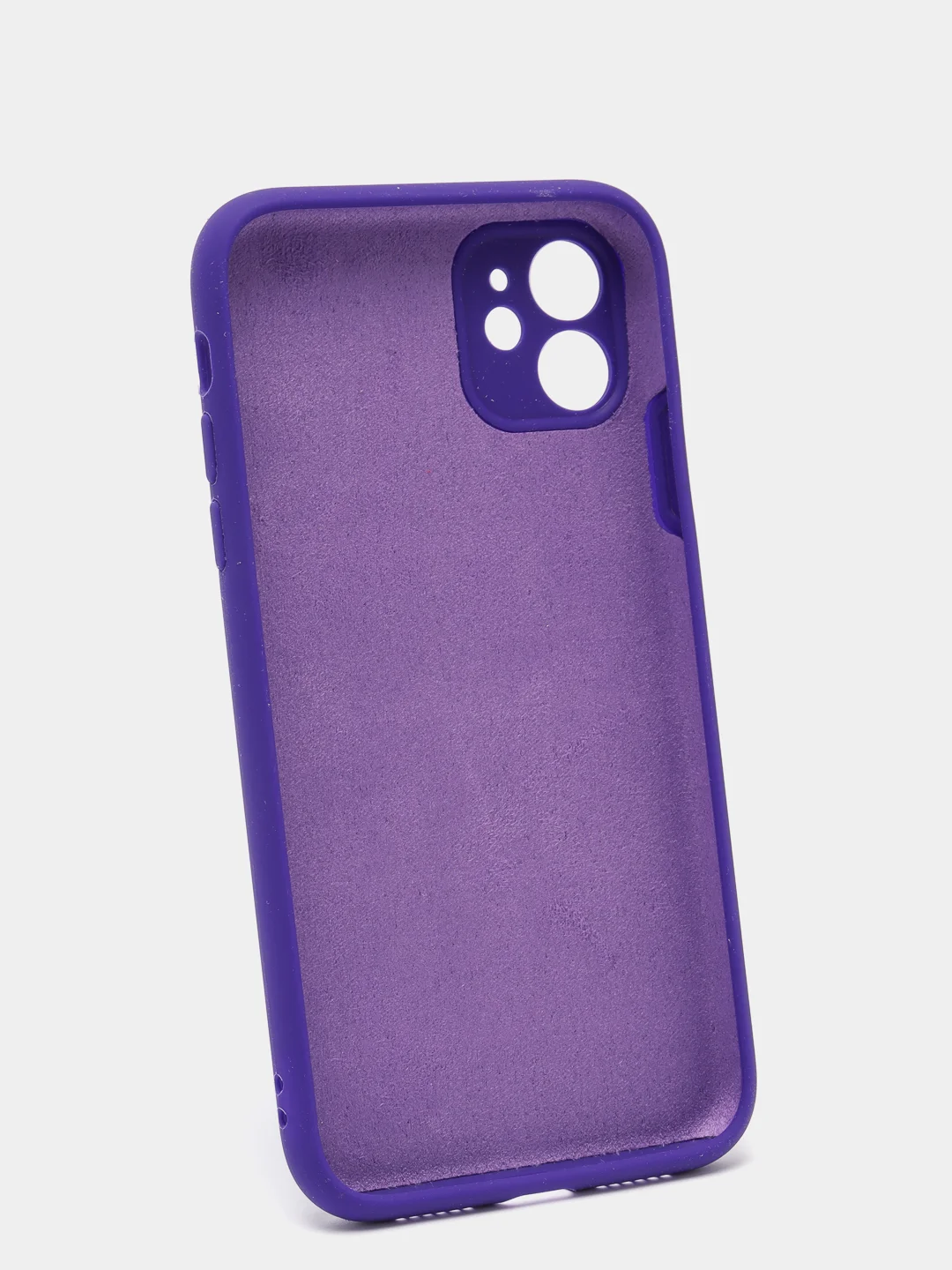 Фиолетовый силиконовый чехол iPhone 11, Silicone Case, с закрытым низом и защитой камеры