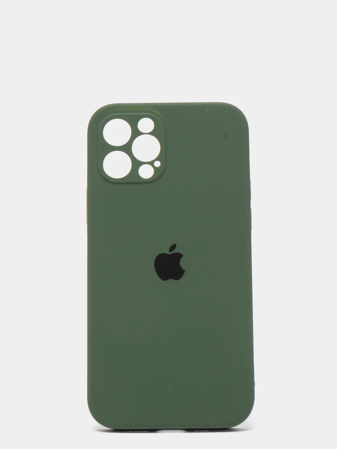 Зеленый силиконовый чехол iPhone 12 Pro, Silicone Case, с закрытым низом и защитой камеры