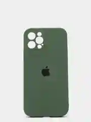Зеленый силиконовый чехол iPhone 12 Pro, Silicone Case, с закрытым низом и защитой камеры