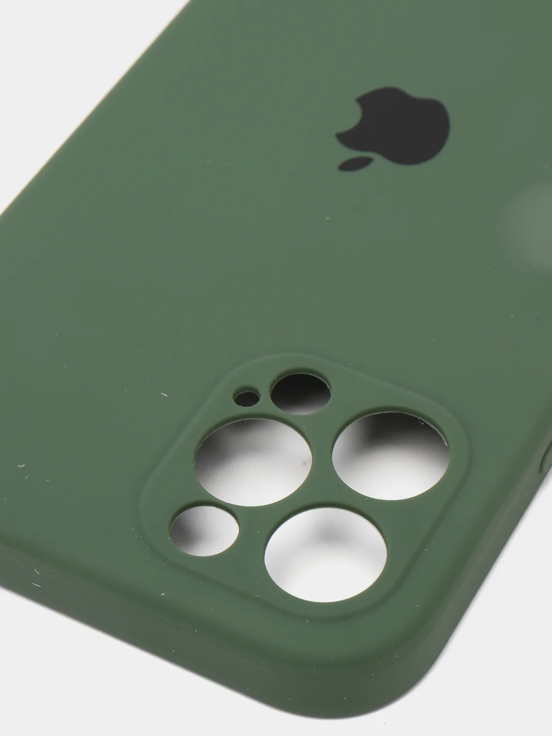 Зеленый силиконовый чехол iPhone 12 Pro, Silicone Case, с закрытым низом и защитой камеры