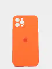 Оранжевый силиконовый чехол iPhone 12 Pro Max, Silicone Case, с закрытым низом и защитой камеры