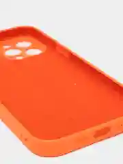 Оранжевый силиконовый чехол iPhone 12 Pro Max, Silicone Case, с закрытым низом и защитой камеры