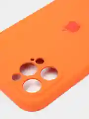 Оранжевый силиконовый чехол iPhone 12 Pro Max, Silicone Case, с закрытым низом и защитой камеры