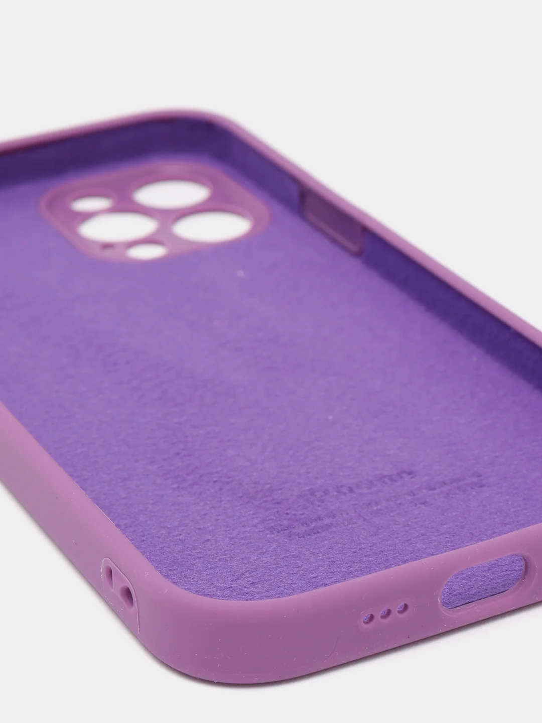 Пурпурный силиконовый чехол iPhone 12 Pro, Silicone Case, с закрытым низом и защитой камеры