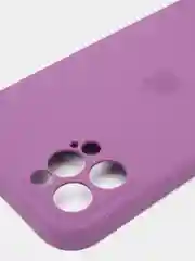 Пурпурный силиконовый чехол iPhone 12 Pro, Silicone Case, с закрытым низом и защитой камеры