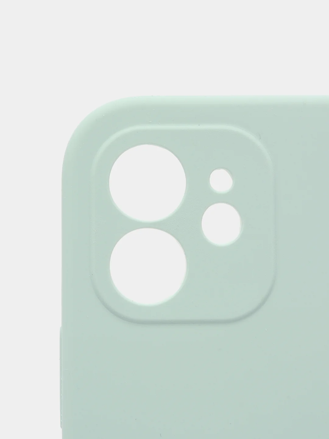 Белый силиконовый чехол iPhone 12, Silicone Case, с закрытым низом и защитой камеры