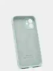 Белый силиконовый чехол iPhone 12, Silicone Case, с закрытым низом и защитой камеры