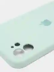 Белый силиконовый чехол iPhone 12, Silicone Case, с закрытым низом и защитой камеры