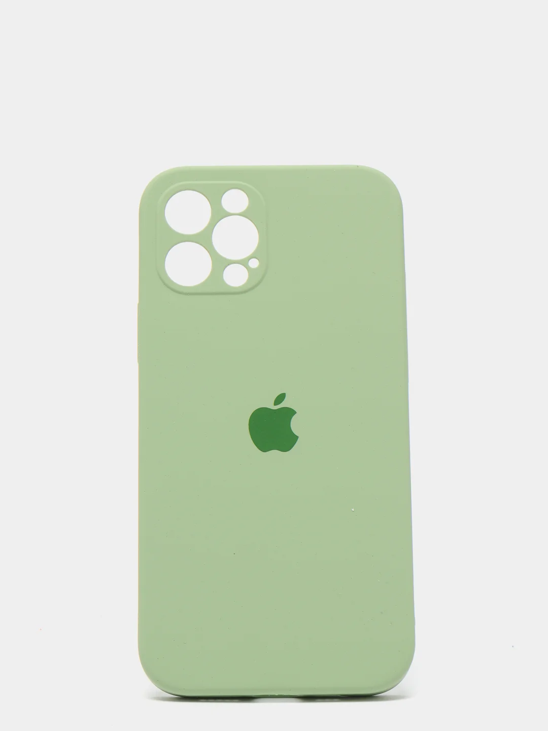 Оливковый силиконовый чехол iPhone 12 Pro, Silicone Case, с закрытым низом и защитой камеры
