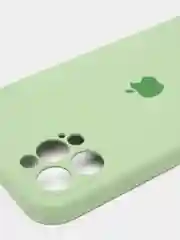 Оливковый силиконовый чехол iPhone 12 Pro, Silicone Case, с закрытым низом и защитой камеры