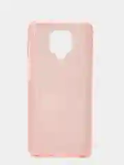 Розовый чехол силиконовый с блестками для  Xiaomi Redmi Note 9 Pro / Note 9S Противоударный чехол