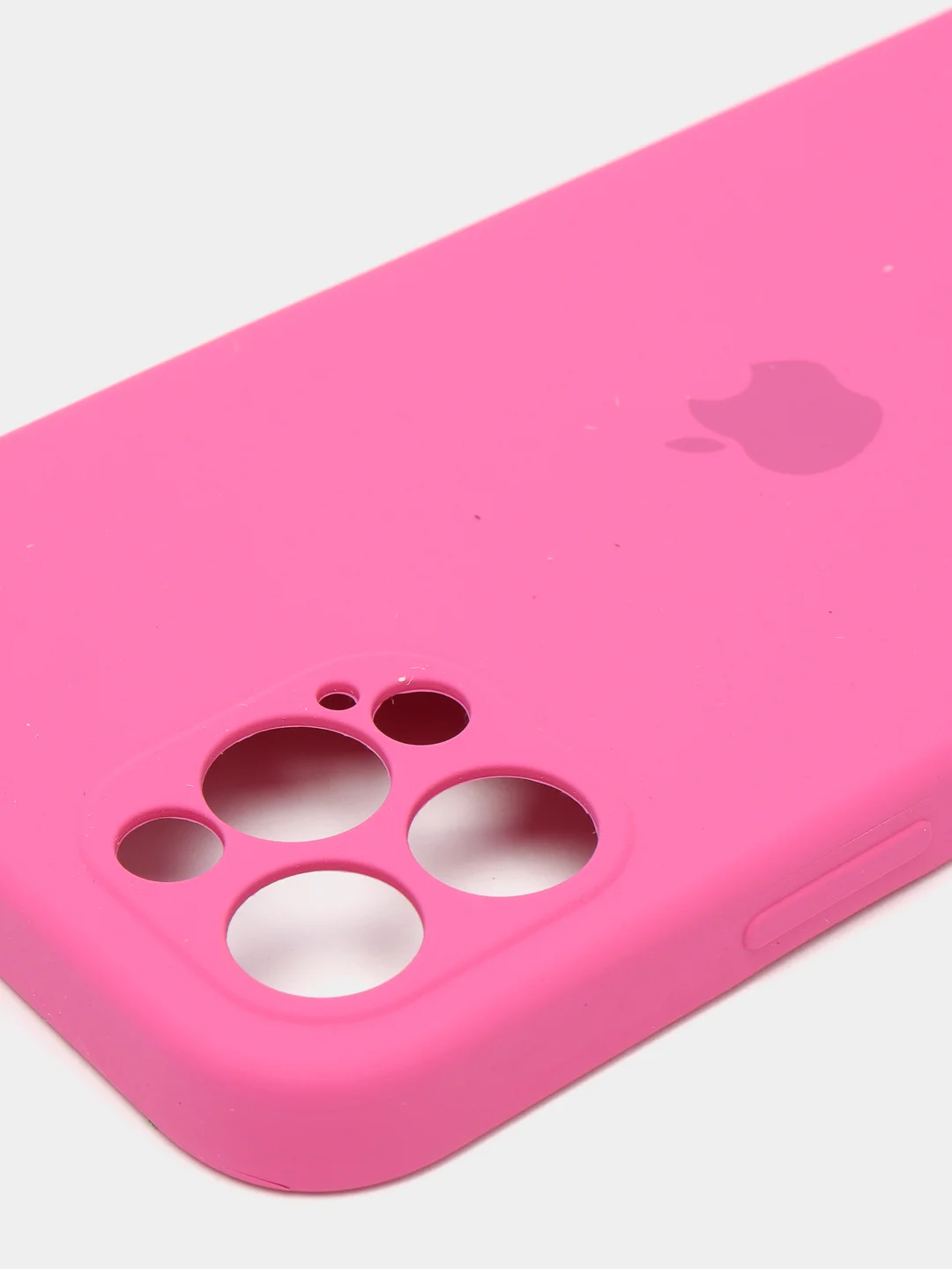 Тёмно-розовый силиконовый чехол iPhone 12 Pro, Silicone Case, с закрытым низом и защитой камеры