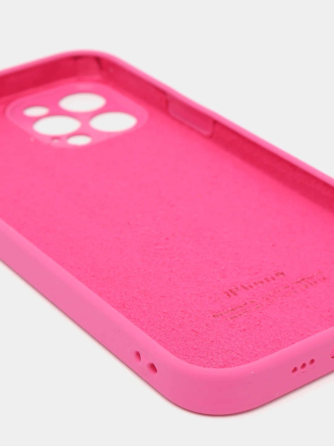 Тёмно-розовый силиконовый чехол iPhone 12 Pro, Silicone Case, с закрытым низом и защитой камеры
