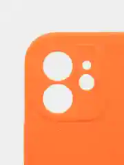 Оранжевый силиконовый чехол iPhone 12, Silicone Case, с закрытым низом и защитой камеры